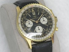 VINTAGE 1967 MENS 40MM BREITLING NAVITIMER 806 GOLD PLATE CHRONOGRAPH, RUNNING picture