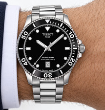 TISSOT  Seastar 1000 Black Dial 40mm Men's  Quartz  Watch T120.410.11.051.00 picture