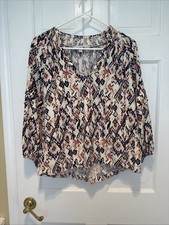Evereve Layla Ikat Print Blouse Small picture