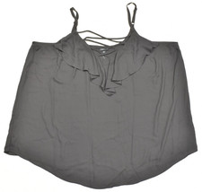 Torrid Women's Plus Size 3X 22-24 Black Georgette Ruffle Lace-Up Cami Tank Top picture