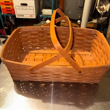 Longaberger 1989 Large Market Basket Double Swing Handles 19