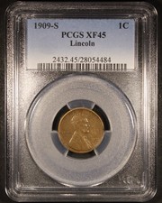1909-S Lincoln Wheat Cent - 1c PCGS XF45 - Original Example picture