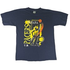 Vintage 90s Indiana Pacers NBA T Shirt Competitor USA Double Sided L picture