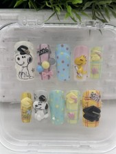 Snoopy Woodstock Class of 2026 Graduation Press-On Nails 3D Charms 10pc Set picture