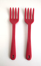 Elizabeth Karmel blending fork red silicone stainless steel utensils set 2 picture