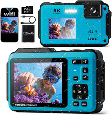 5K Underwater Digital Camera,64MP Waterproof Camera,16FT Floating Camera for Sno picture