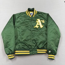 Vintage Oakland Athletics Jacket Mens Large Green MLB Baseball Starter Satin 90s picture