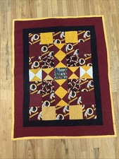 Vintage Handmade Washington Redskins Quilt, Throw, football stitching. 48”x38” picture