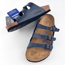 Birkenstock Florida Birko-Flor Soft Footbed Women's Wide Sandals Blue/Black picture