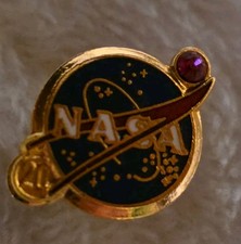 Vintage NASA 20 Year Service Award Employee Pin with Red Jewel Accent  Estate picture
