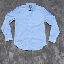 Bonobos Slim Fit Dress Shirt Mens Medium Blue Long Sleeve Nylon Stretch Business picture