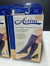 Activa Womens Dress Stockings Small Black 15-20 mmHg Sheer Lot of 14 picture
