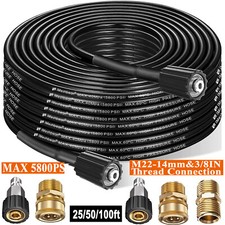 High Pressure Washer Hose 25/50/100ft 5800PSI M22 Power Washer Extension Hose picture