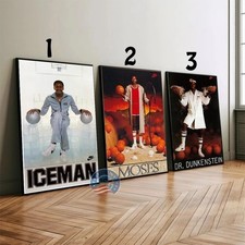 Moses Malone Iceman Dr Dunkenstein Basketball Poster Collection NBA Wall Art picture