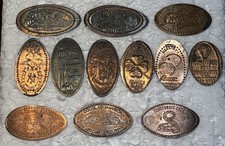 Lot Of 12 Different Elongated Pennies, From AZ, CA, DE, FL, GA,  MT, NM, NY, PA picture