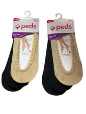 PEDS 6 PAIR 2 Packs Dot Pattern,  Ultra Low Liner Socks Gel Tab Heel picture
