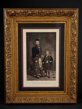 MONUMENTAL Antique Scottish Highland Portrait Gilt Frame Signed Portrait Decor picture