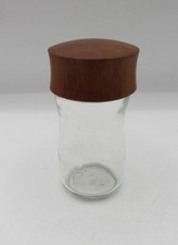 Vintage Digsmed Denmark spice jar teak wood top glass 4