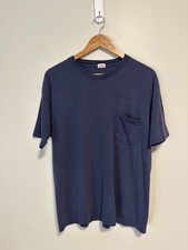 Vintage 1960s Faded Navy Mayo Spruce Selvedge Cotton Pocket T-Shirt Size XL picture