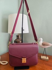 DUYP Melodie Cecile Paris 15 Satchel Crossbody Burgundy Togo Leather Bag NWOT picture