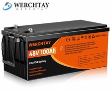48V 100Ah LiFePO4 Lithium Battery 15000+ Deep Cycles BMS For RV Sloar Golf Carts picture