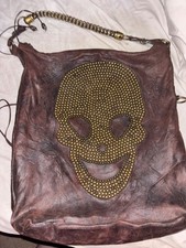 thomas wylde skull bag brown leather vintage in excellent condition picture