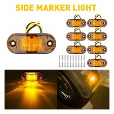 10/20Pcs Amber Oval LED Side Clearance Marker Lights 2.5