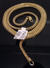 Real 10k Yellow Gold Necklace Franco Box Chain 16 18 20 22 24 26 Inch Men Women  picture