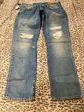 NWT Rare, Vintage Polo Ralph Lauren Ripped & Patched Jeans, 33x32 - Unisex picture