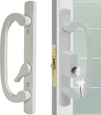 Offset Position Keyed Sliding Patio Door Handleset with Mortise Lock, 45° Keyway picture