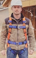 NEW Sorano Safety Harness Fall Protection Kit. One Size. Orange/Blue picture