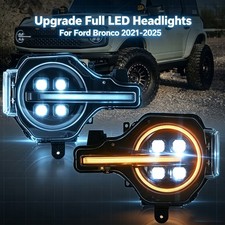 Full LED Headlight For 2021-2025 Ford Bronco Front Lamp w/ Sequential Animation picture