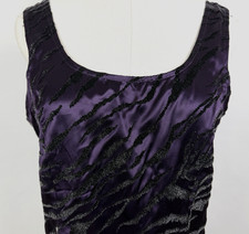 Vintage 90s Satin Tank Top Womens Medium / 8 Velvet Tiger Stripe Club Kid Goth picture