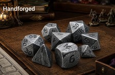 Lot of 3 Damascus Steel DND RPG Dice Sets | Handmade Metal 7-Piece Polyhedral picture