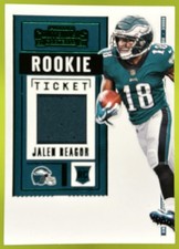 2020 Panini Contenders Jalen Reagor #RSV-JRE Rookie Ticket Swatches Var MEM RC picture