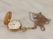Vintage Continental Watch Co. Warranted 14K Gold Hunter Pocket Watch RUNS picture