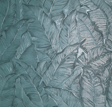 Tropical banana palm Leaves teal blue green botanical textured leaf wallpaper 3D picture