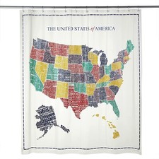 SKL Home United States Map Shower Curtain Multi Color 70