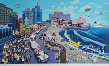 MELANIE TAYLOR KENT BOARDWALK OF ATLANTIC CITY 1986 Serigraph Hand Signed 30x48