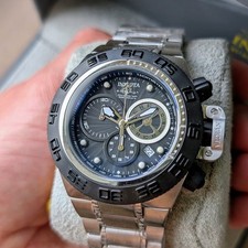 RARE Invicta Subaqua NOMA IV BOYS Black Chrono Dial Steel Tone SWISS MOVT Watch picture