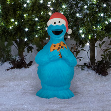 Lowes 2026 Cookie Monster Blow Mold Sesame Street Holiday Living Christmas picture