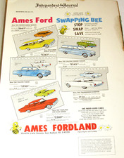 VTG 1961 BOOK OF AUTOMOBILE NEWSPAPER ADVERTISEMENTS NEW & USED CARS/DEALERS+++ picture