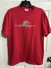 Vintage San Francisco California T-Shirt Sailboat Red Tee Adult Large (42-44) picture
