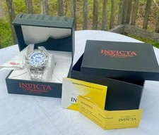 NEW Invicta Reserve 7249 Mens 50mm GMT Blue Dial Steel Watch NOS NWT NIB picture