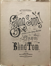 Rare Antique Blind Tom Sheet Music~