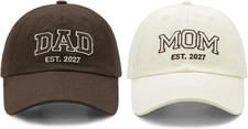 Mom and Dad Est 2027 Hats, New Parents Gifts, Matching Adjustable Embroidered Ba picture