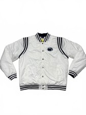 Colosseum Men's White and Navy Penn State Varsity Jacket XL picture