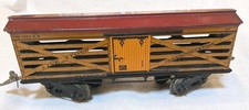 Vintage Ives O Gauge 127 Live Stock Freight Car Yellow Tinplate NYC&HR Ives picture