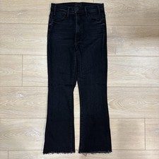 MOTHER The Hustler Ankle Fray Encounters At Night Black Flare Jeans 26 RARE picture