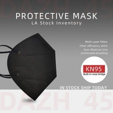 50/100Pcs Black KN95 Face Mask 5 Layer BFE 95% Disposable Respirator picture